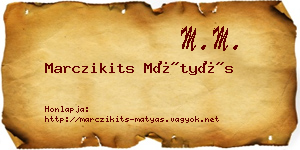 Marczikits Mátyás névjegykártya